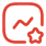 Icon of a graph with a rising line and a star in the bottom right corner.