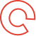 Red circular chart with a small segment separated on a white background.