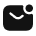 Black envelope icon with a circular notification badge on the top right corner.