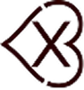 Dark red abstract symbol resembling a heart combined with the number 3 on a black background.