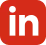 LinkedIn logo with lowercase 'in' letters in orange on gray background.