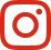 Red Instagram icon with rounded square shape and white camera symbol in the center.