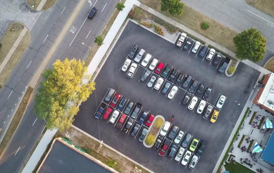 Smart car park with Ubrix occupancy-responsive LED lighting providing security and energy efficiency