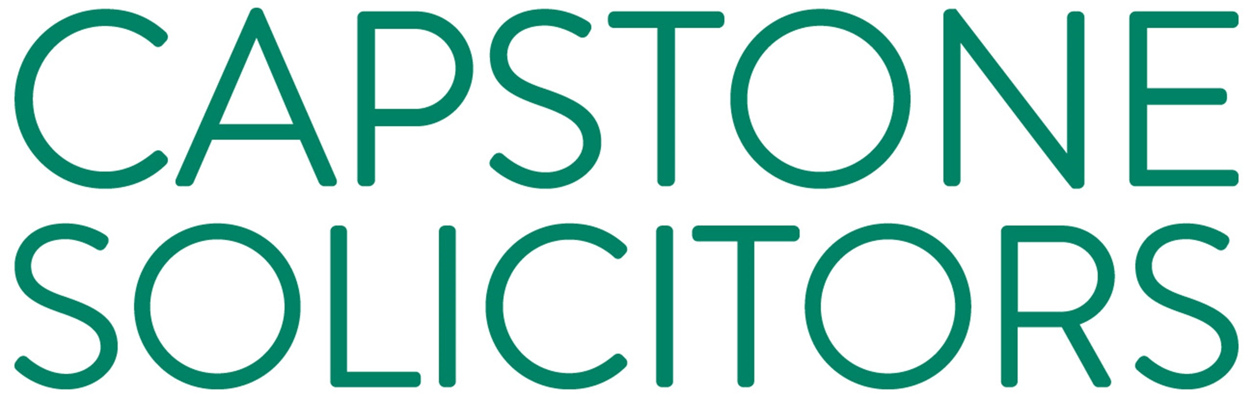 Capstone Solicitors text logo in green on a white background.
