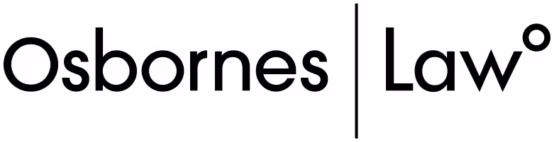 Osbornes Law logo with vertical line separating the words and a degree symbol after Law.