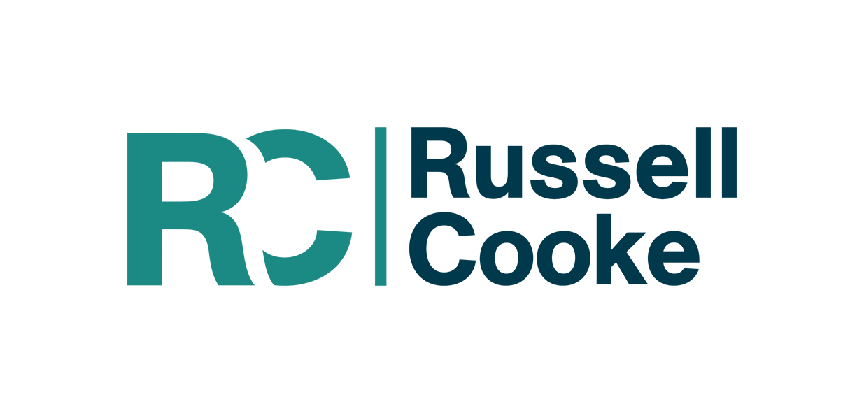 Russell Cooke Solicitors law firm logo with teal and dark blue text.