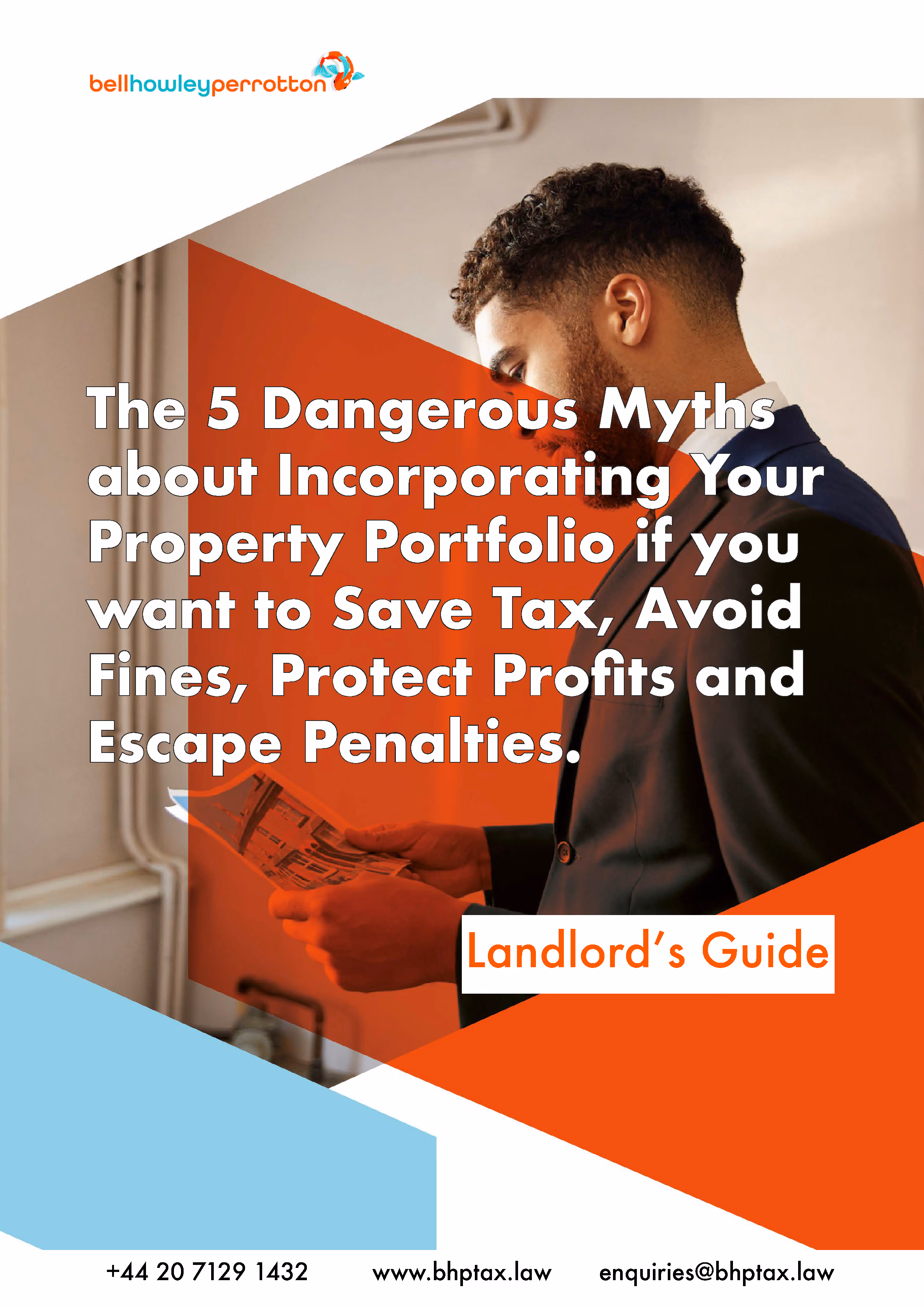 Cover of landlord's guide on 5 myths about incorporating property portfolios to save tax and avoid penalties.