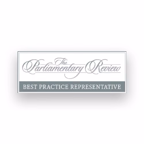 The Parliamentary Review logo with text Best Practice Representative beneath it.