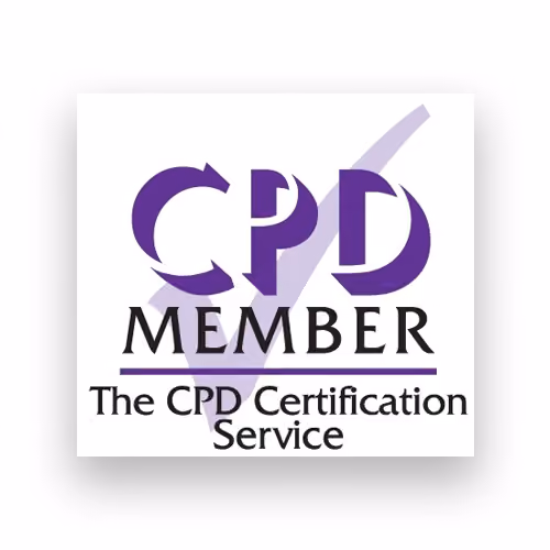 CPD Member logo with text The CPD Certification Service and a purple checkmark behind the letters.