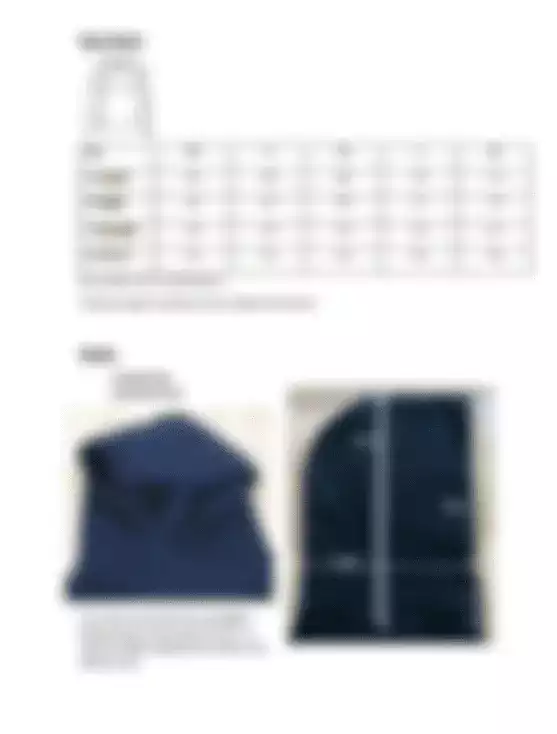 Le tableau des tailles d'un hoodie