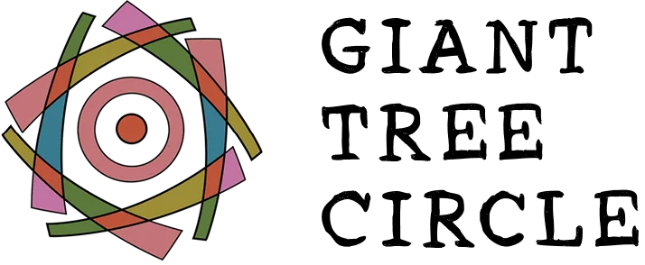 Giant Tree Circle stacked logo with colourful emblem above brand name.