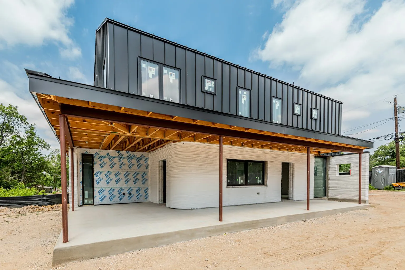 3 Strands ICON First Mainstream 3 D printed Homes Sold In America In progress Construction May2021d jpg