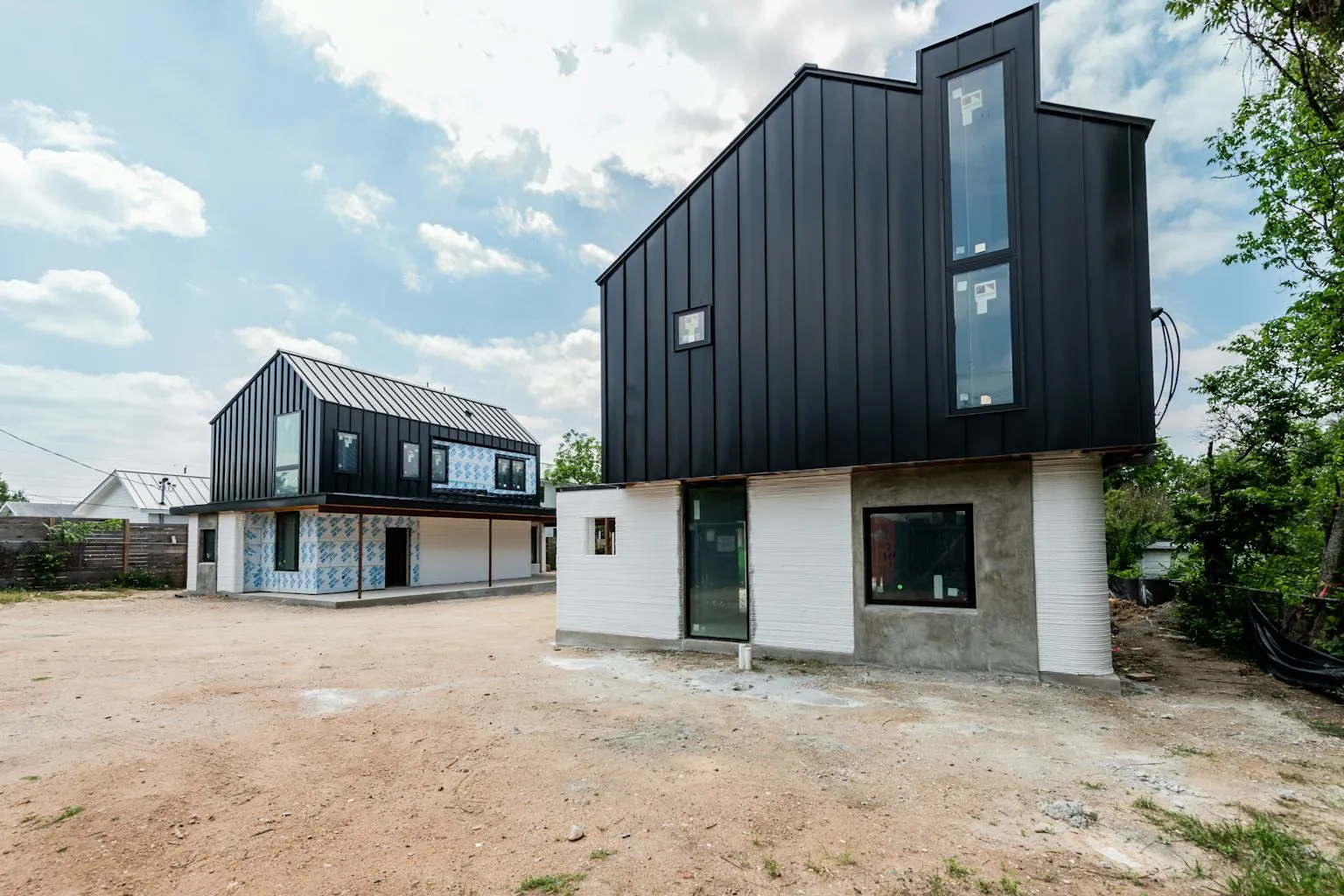 3 Strands ICON First Mainstream 3 D printed Homes Sold In America In progress Construction May2021c jpg