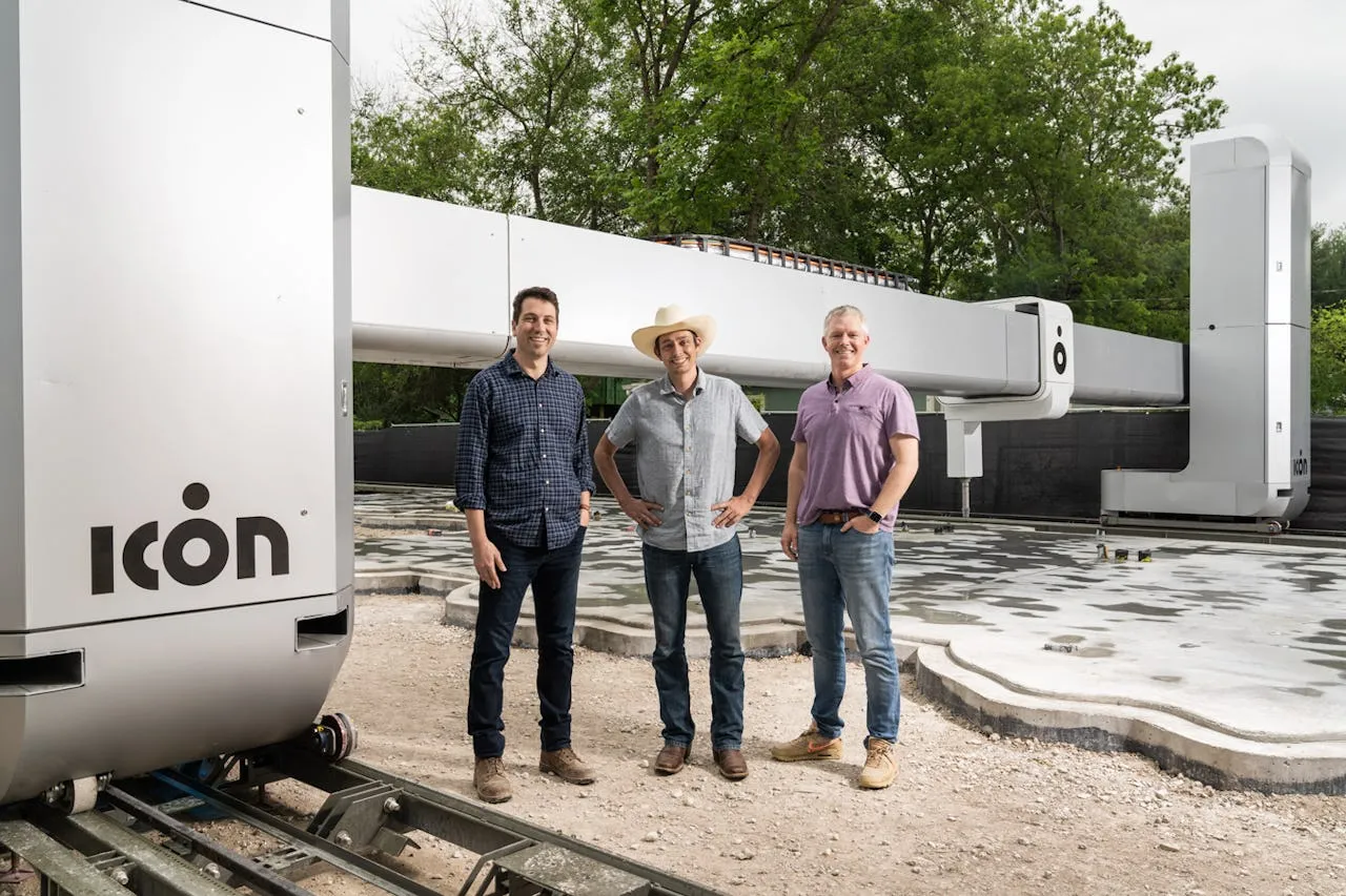 ICON co founders 2021 with Next gen Vulcan Construction System a 2