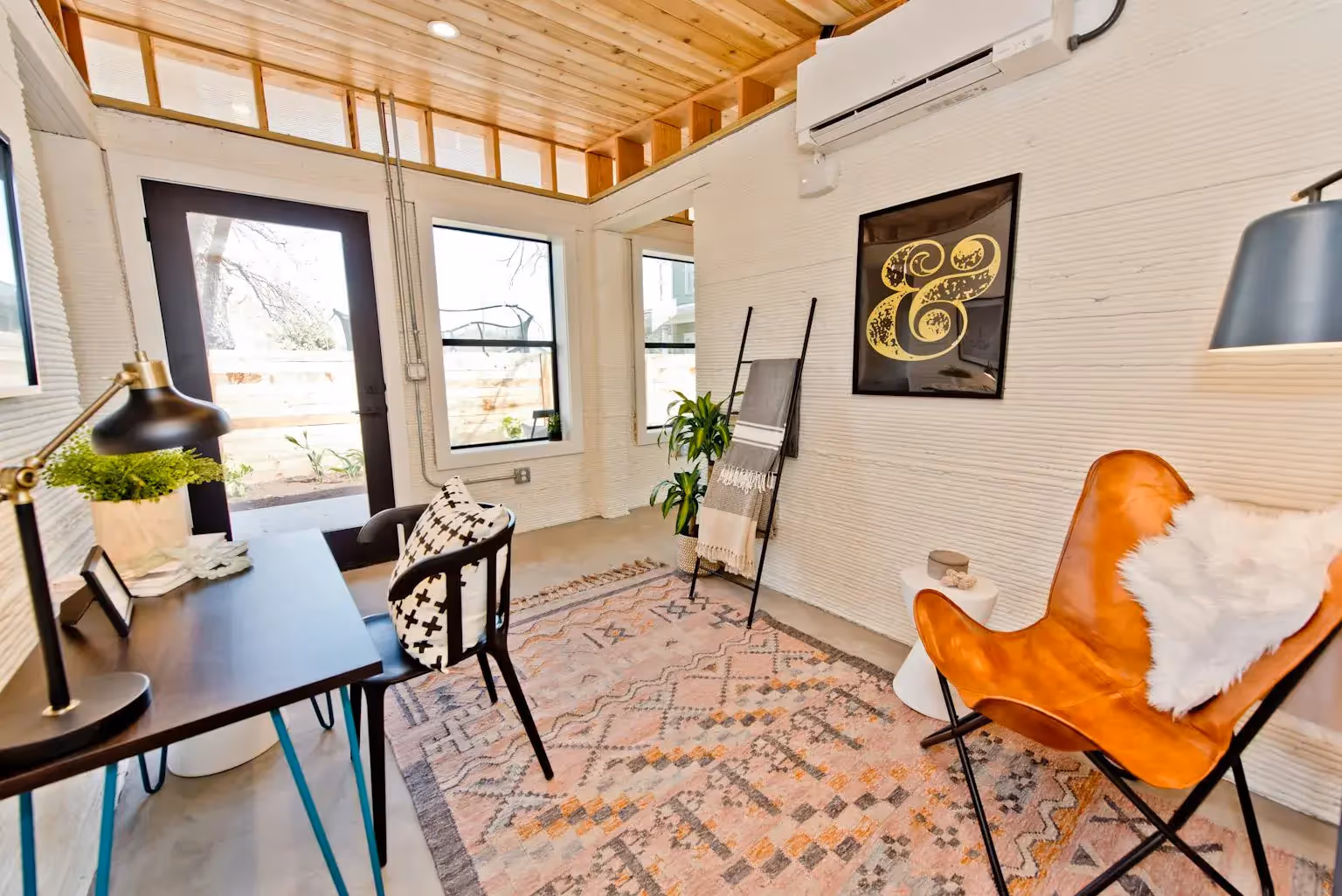 ICON First Permitted 3 D Printed Home Living Room Austin TX March2018 Photo Credit Regan Morton Photography