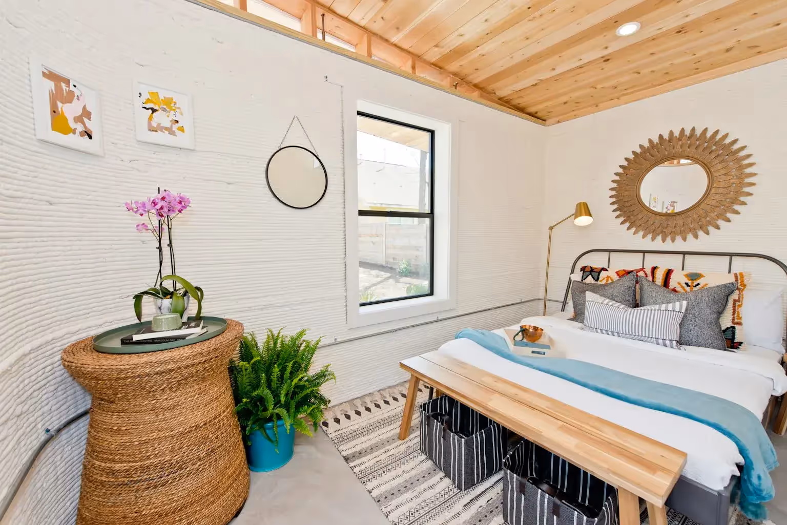 ICON First Permitted 3 D Printed Home bedroom Austin TX March2018 Photo Credit Regan Morton Photography
