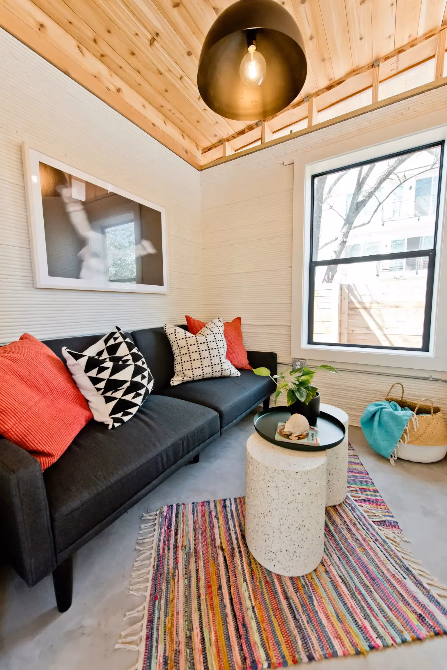 ICON First Permitted 3 D Printed Home second room Austin TX March2018 Photo Credit Regan Morton Photography