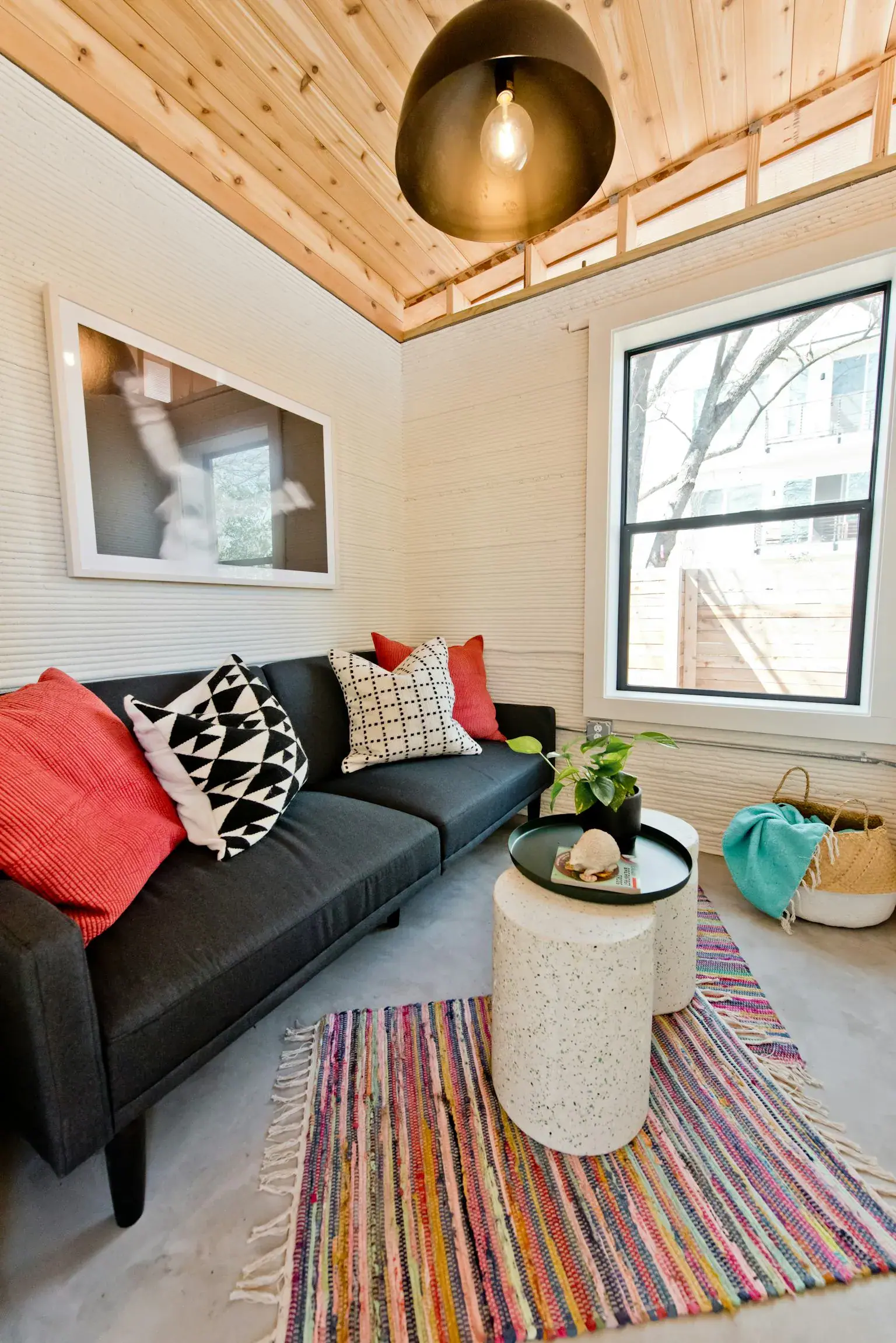 ICON First Permitted 3 D Printed Home second room Austin TX March2018 Photo Credit Regan Morton Photography