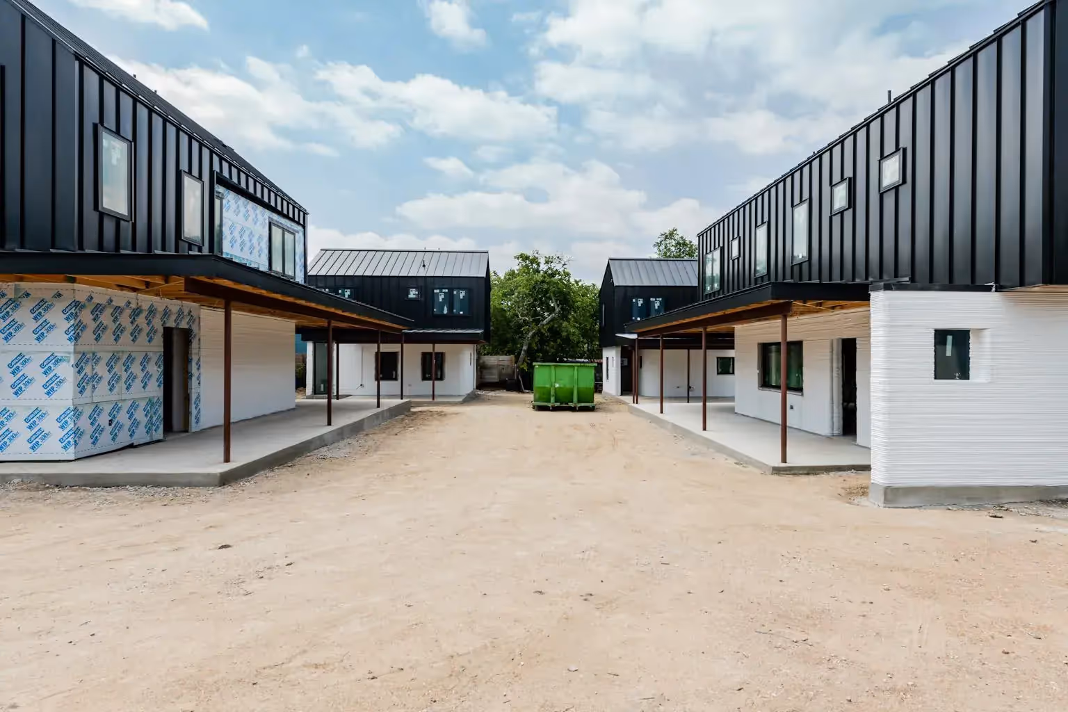 3 Strands ICON First Mainstream 3 D printed Homes Sold In America In progress Construction May2021b jpg