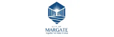 City of Margate logo with a blue geometric design and the text 'City of Margate' and slogan 'Together We Make It Great'.