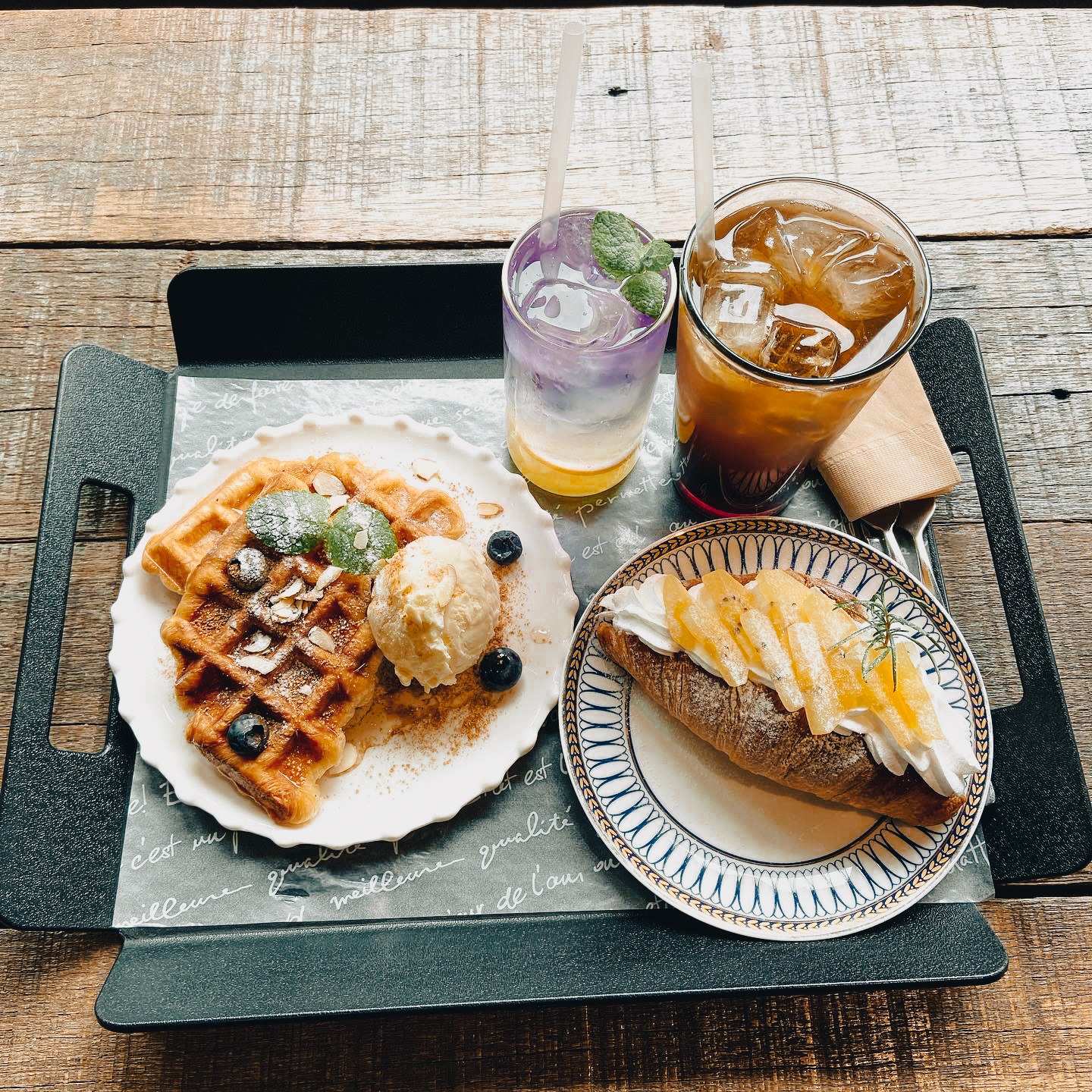 Pastries at a famous cafe in Busan