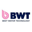 BWT Best Water Technology company logo with stylized pink water drop icon.