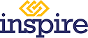 Inspire company logo with stylized yellow intertwined shapes above the word inspire in dark blue lowercase letters.