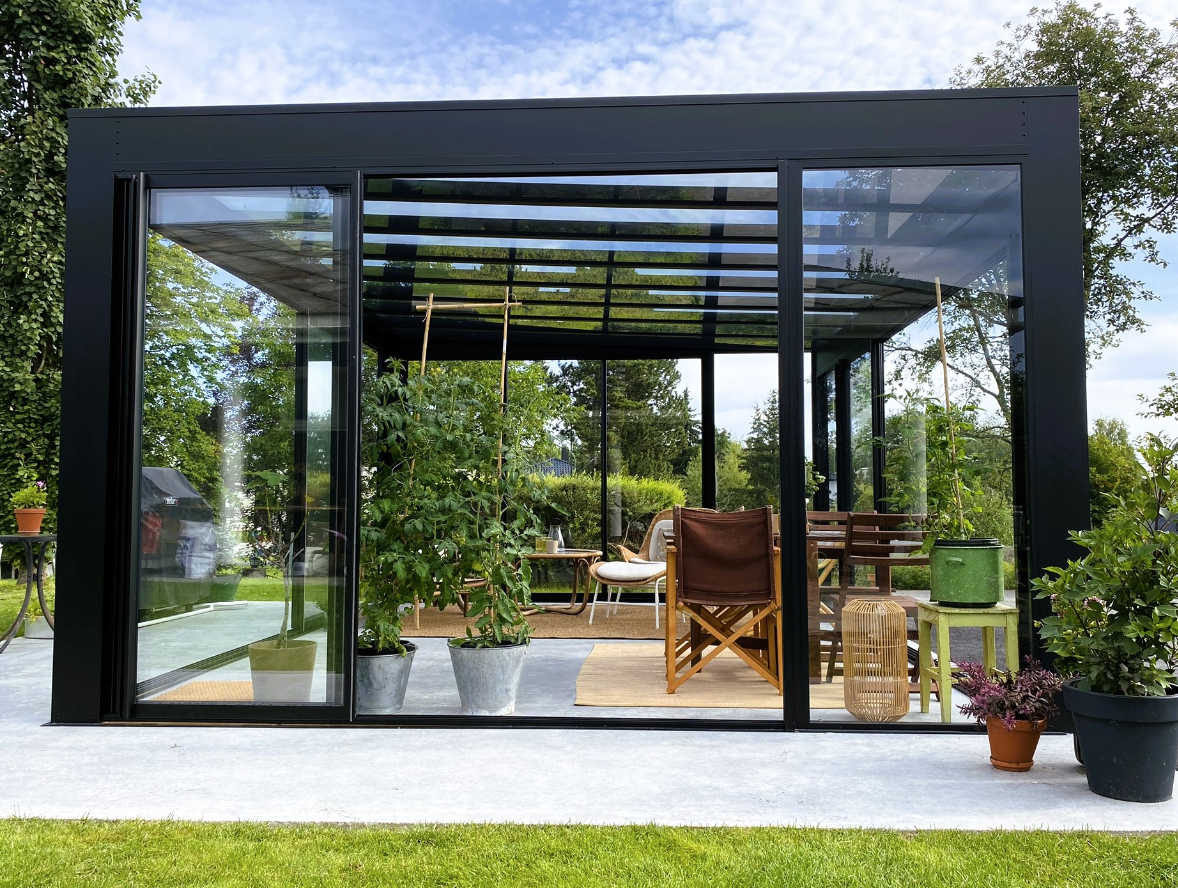 Pergola "Kuben" fra Toten Glass