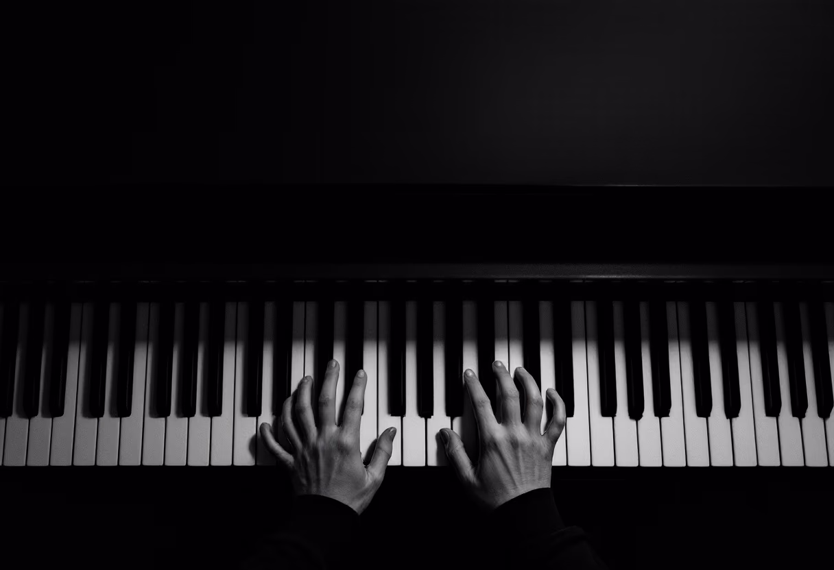image of musician in recording studio