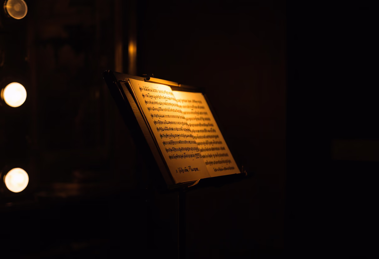 image of music sheets on a stand