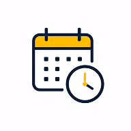 Kalender mit Uhr für flexible Lernzeiten