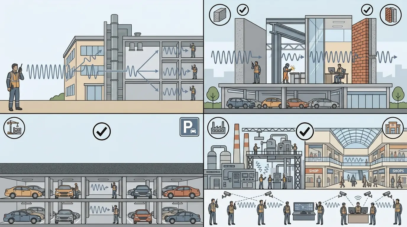 Fréquence UHF parking, béton, bâtiment
