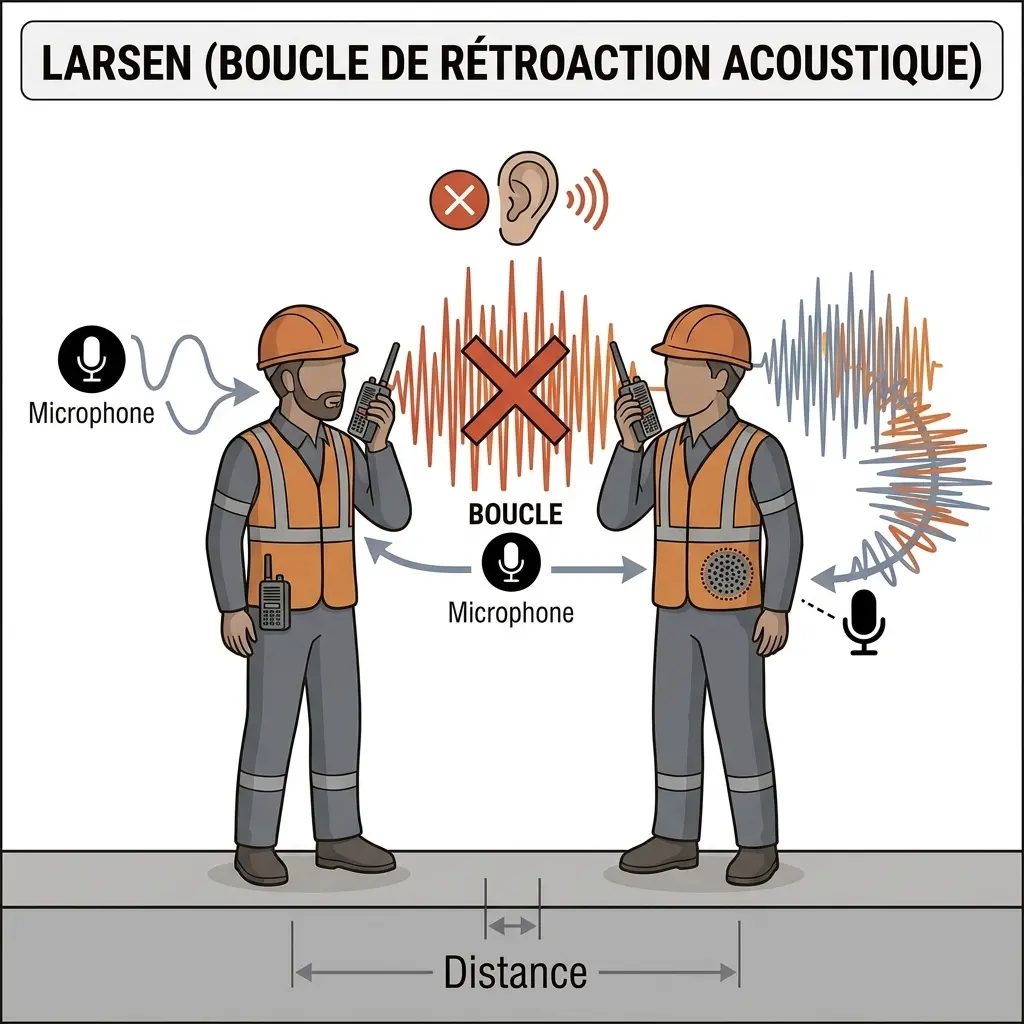 Larsen entre deux talkie-walkie