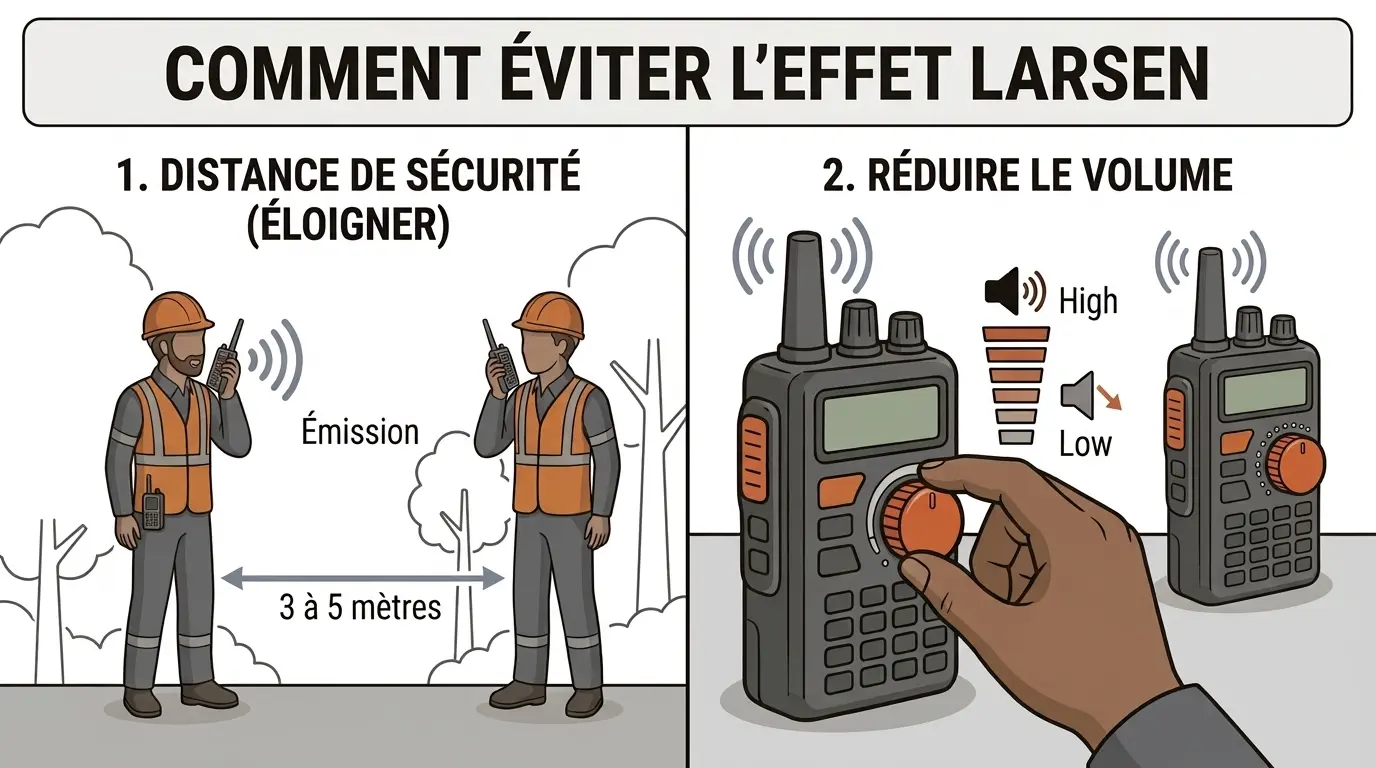 Eviter l'effet Larsen entre deux talkies-walkies
