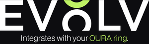 EVOLV logo with the text 'Integrates with your OURA ring.'