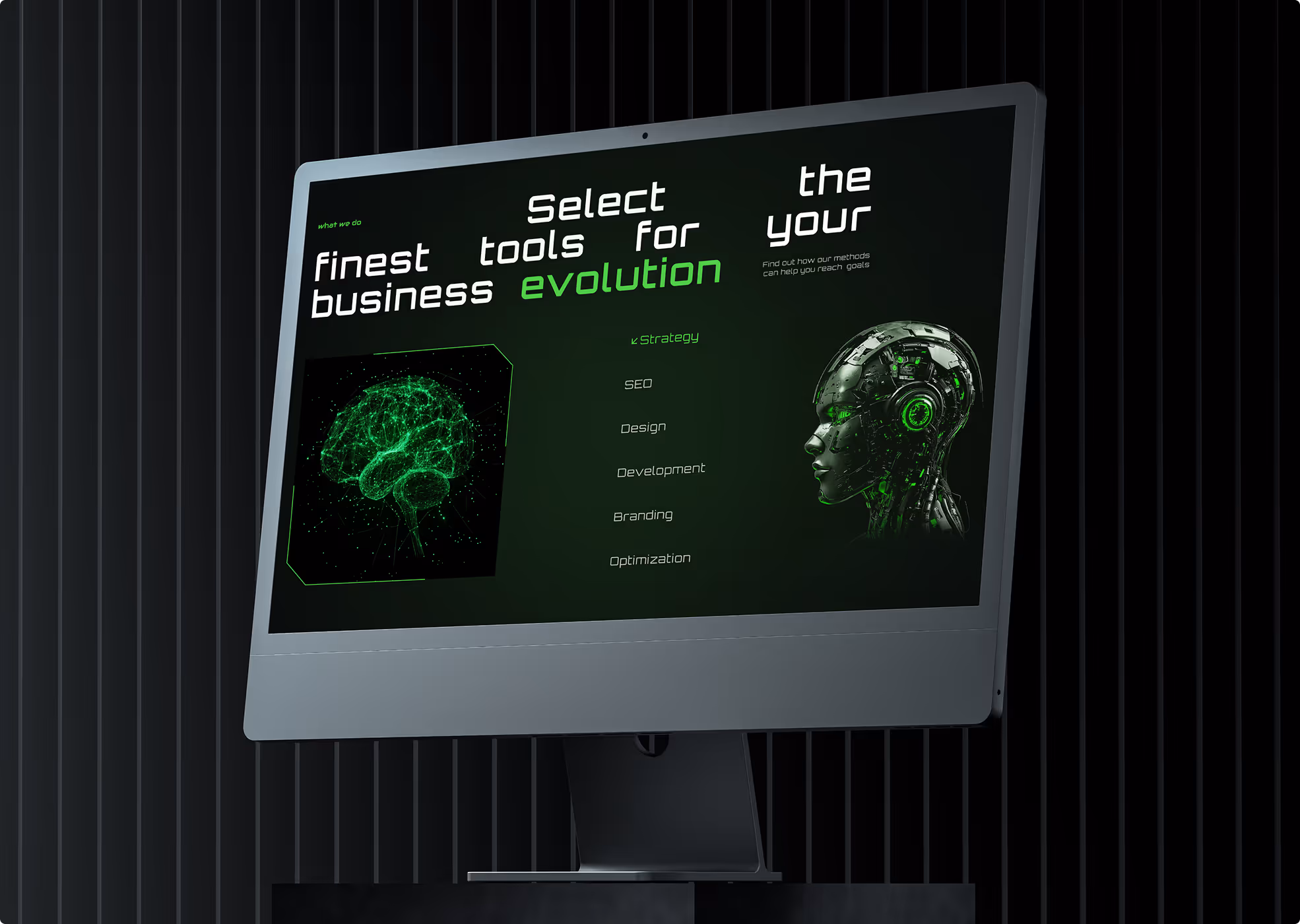 Genova (marketing agency) — services block for desktop. UI/UX design mockup by SOFTWEB