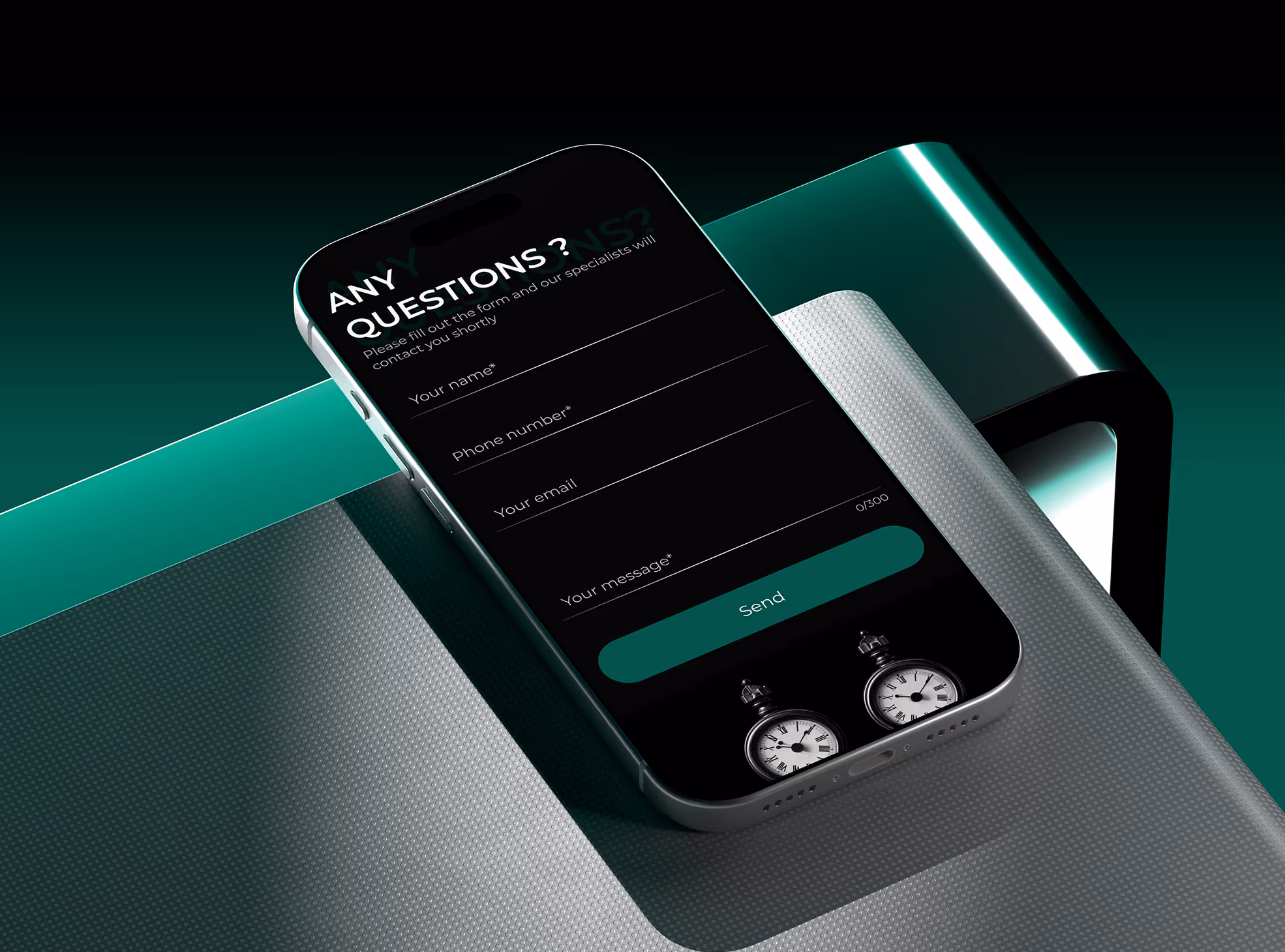 Unique law solutions (law firm) — contact form design for mobile. UI/UX design mockup by SOFTWEB