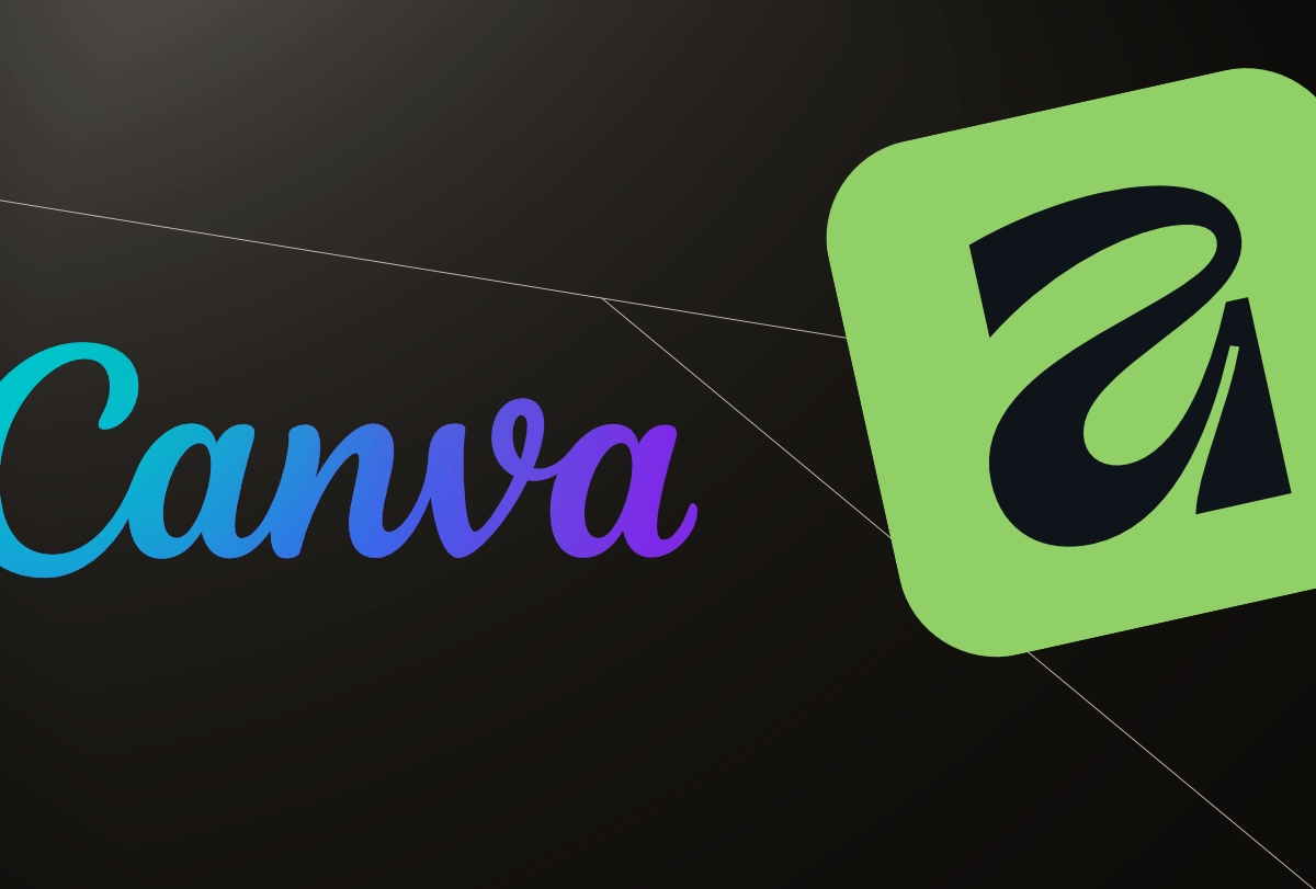 Miniature montrant les logos de affinity et Canva pour symboliser les templates