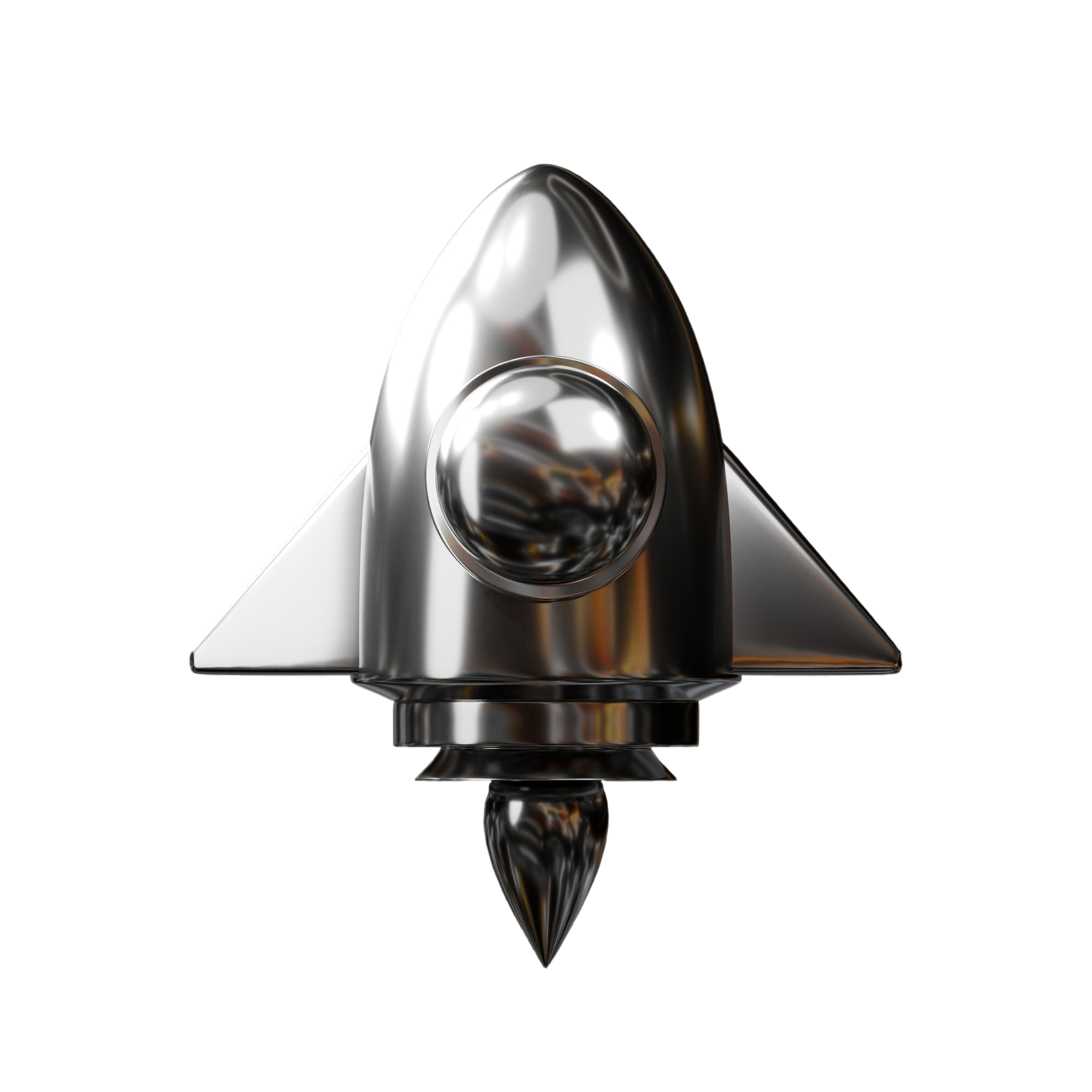 Fusée chrome 3D