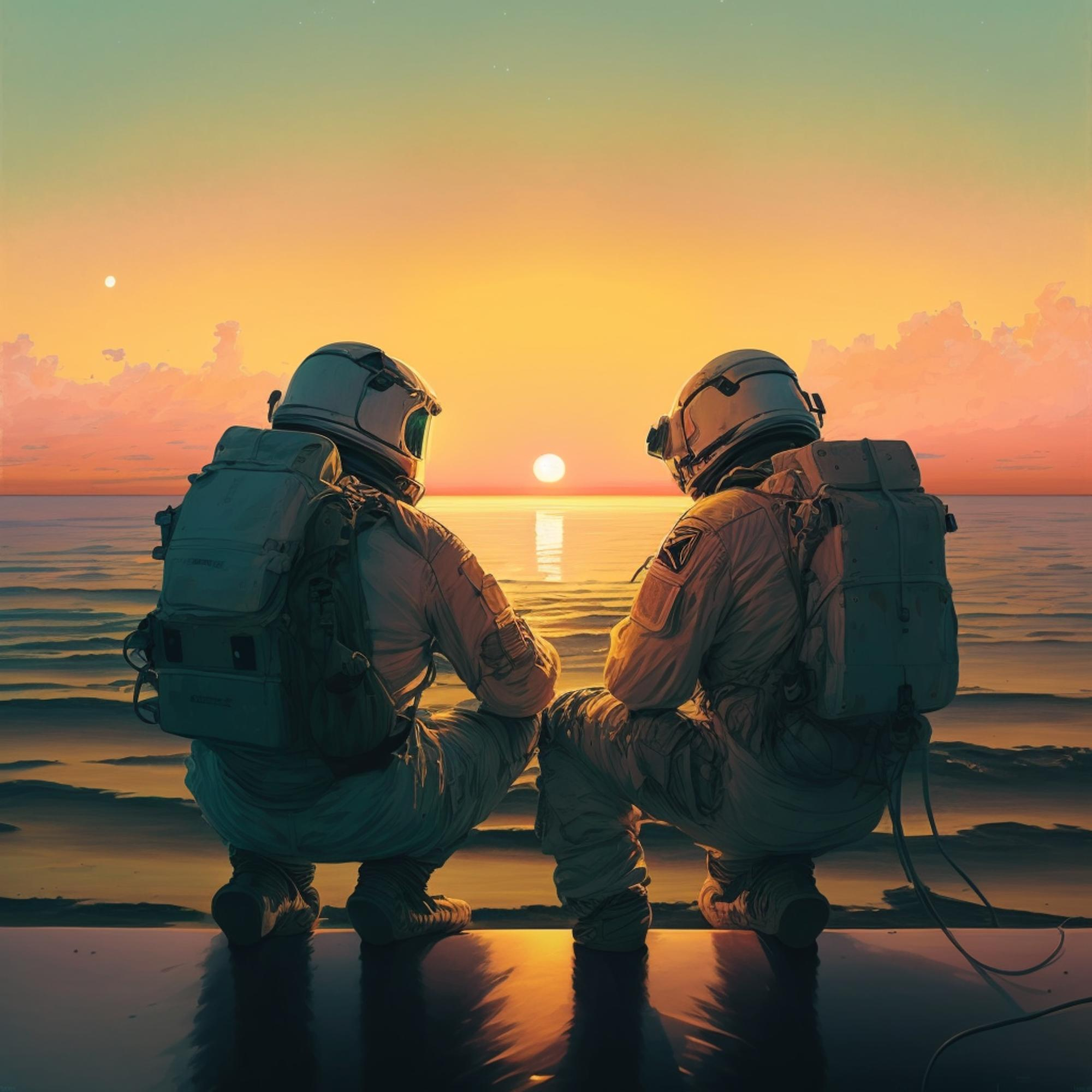 astronaute en équipe