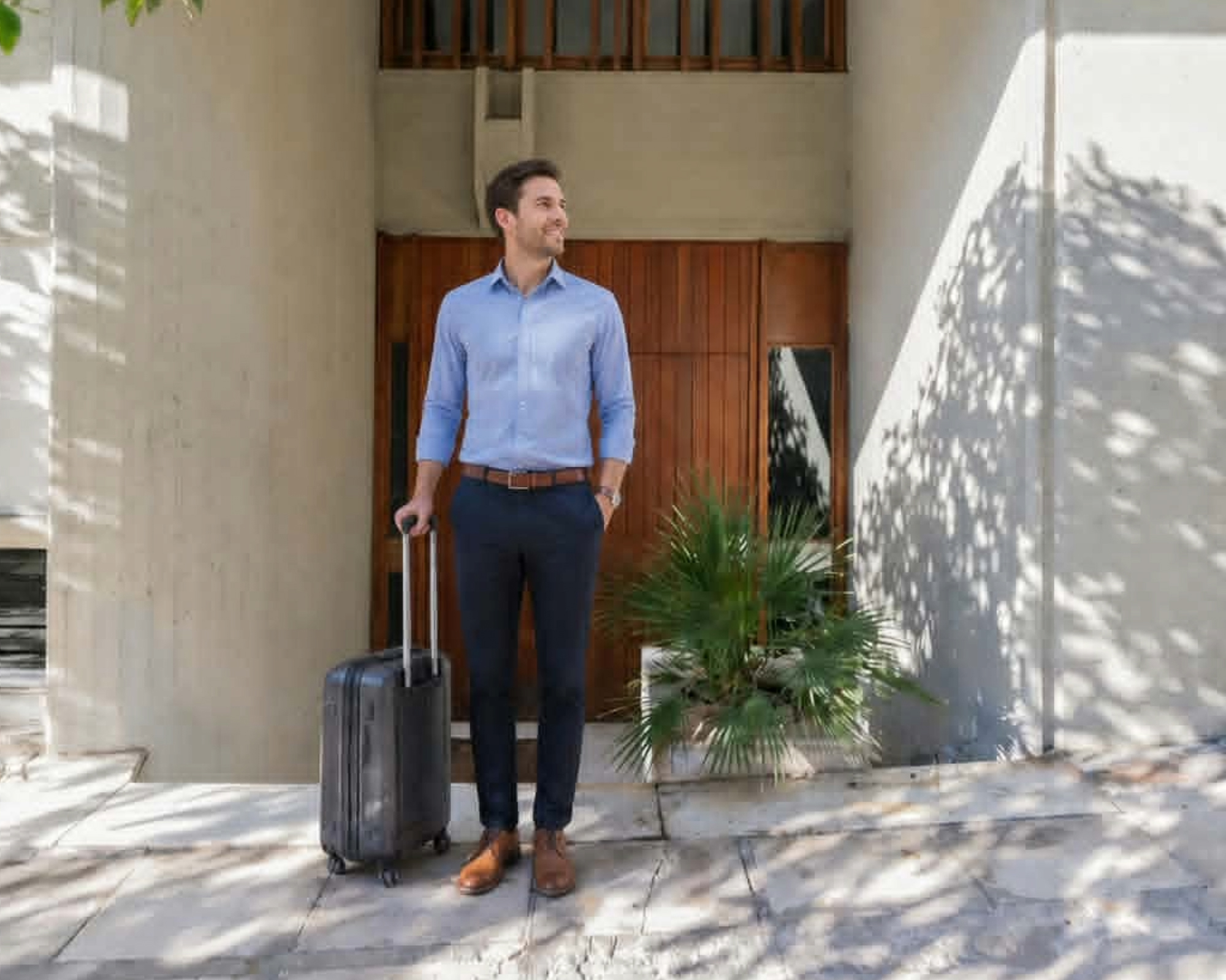 Guest arriving at The Hill residence in Lycabettus, Athens