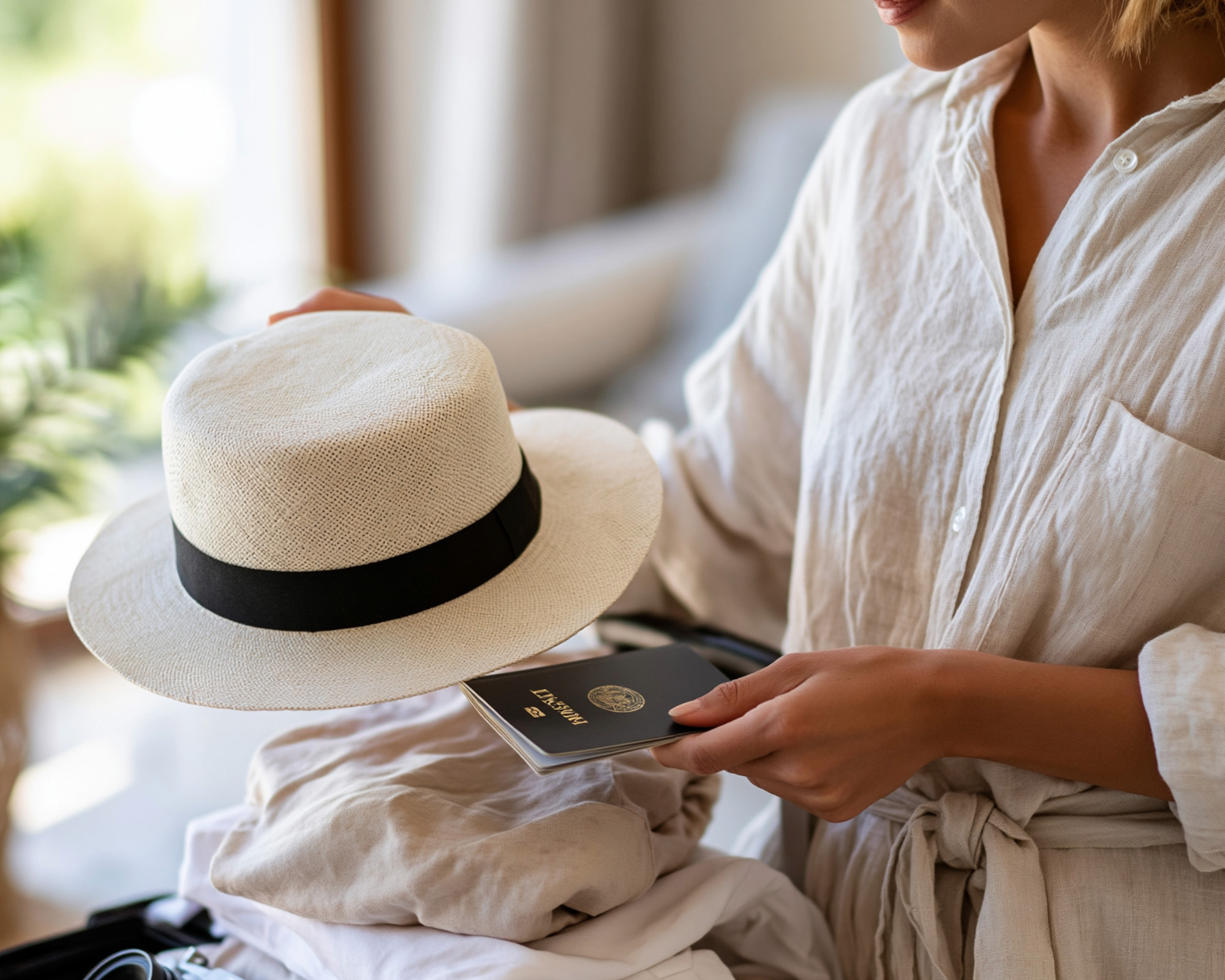 Traveller packing light layers and a sun hat for Athens in September