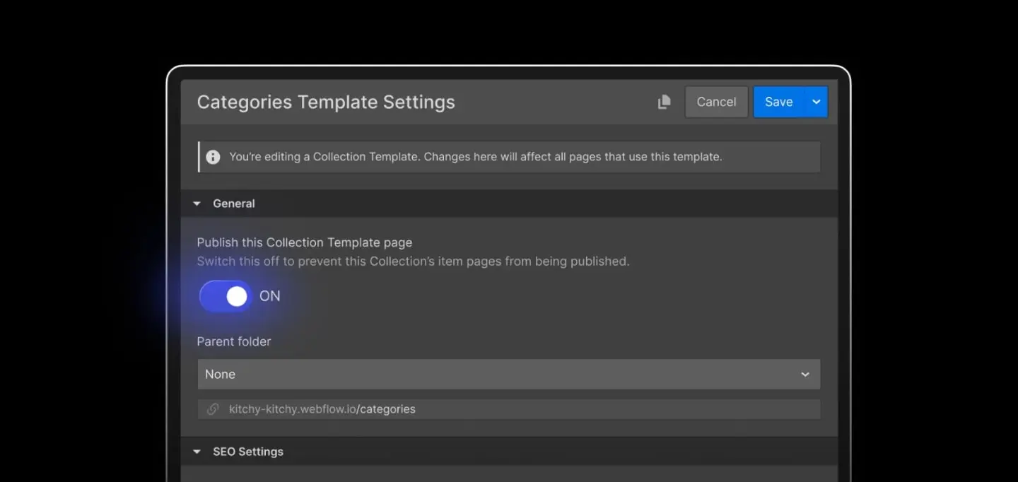 Disable publishing for Collection pages