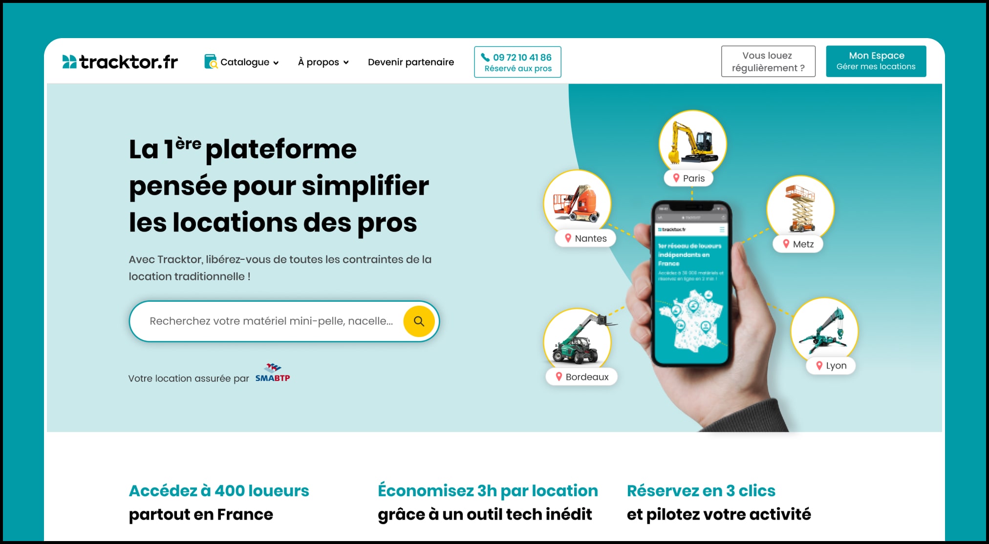 Landing page Tracktor