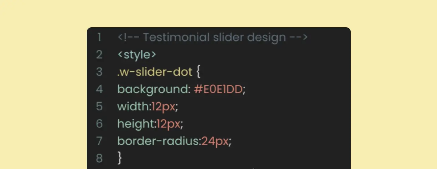 CSS Slider dot Webflow