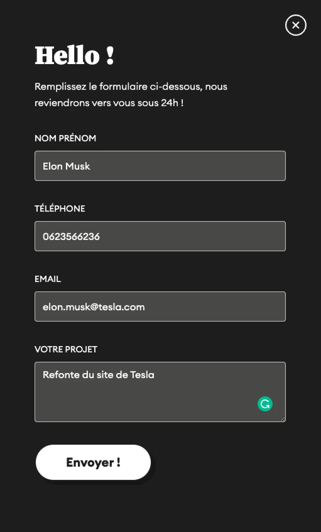 formulaire webflow