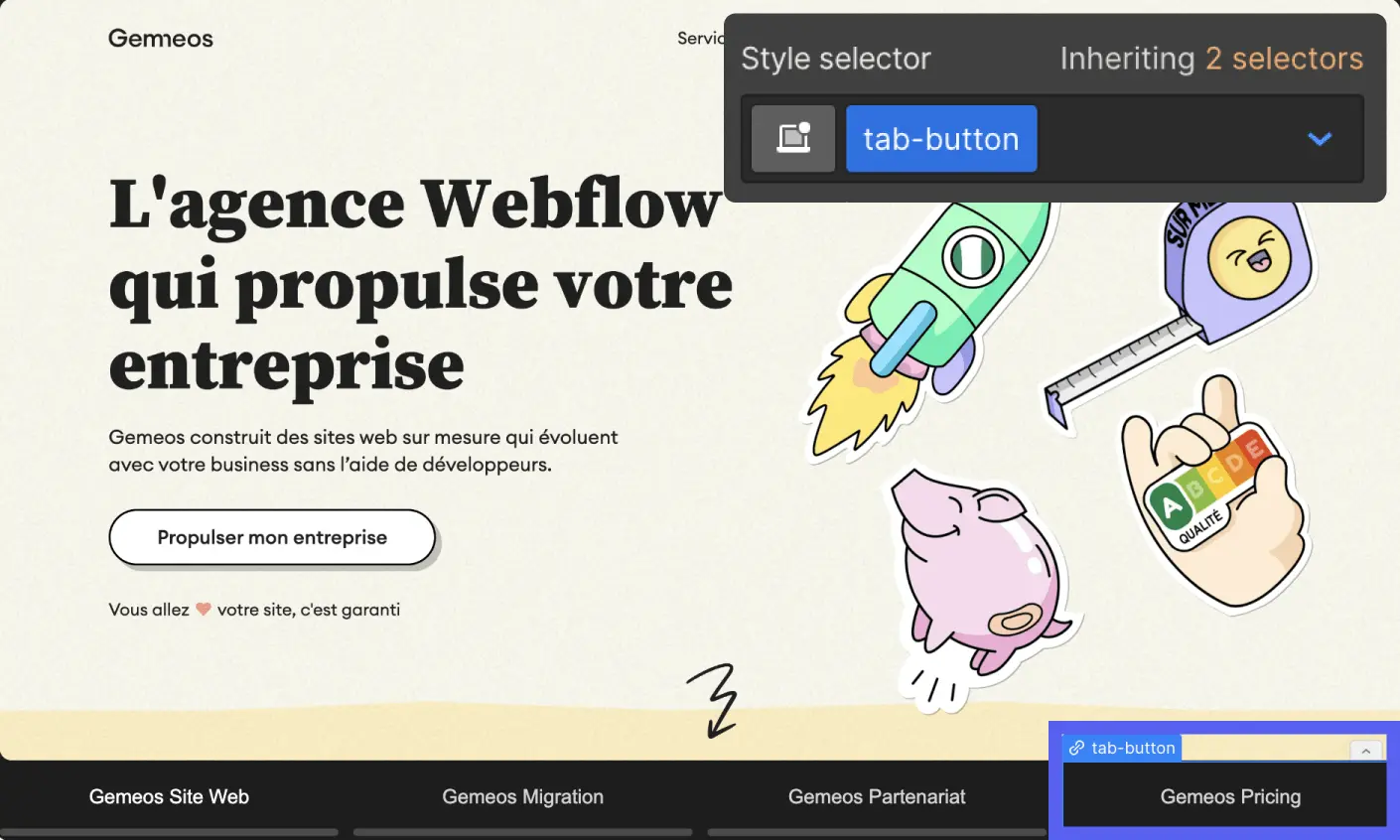 automatic tab switching Webflow
