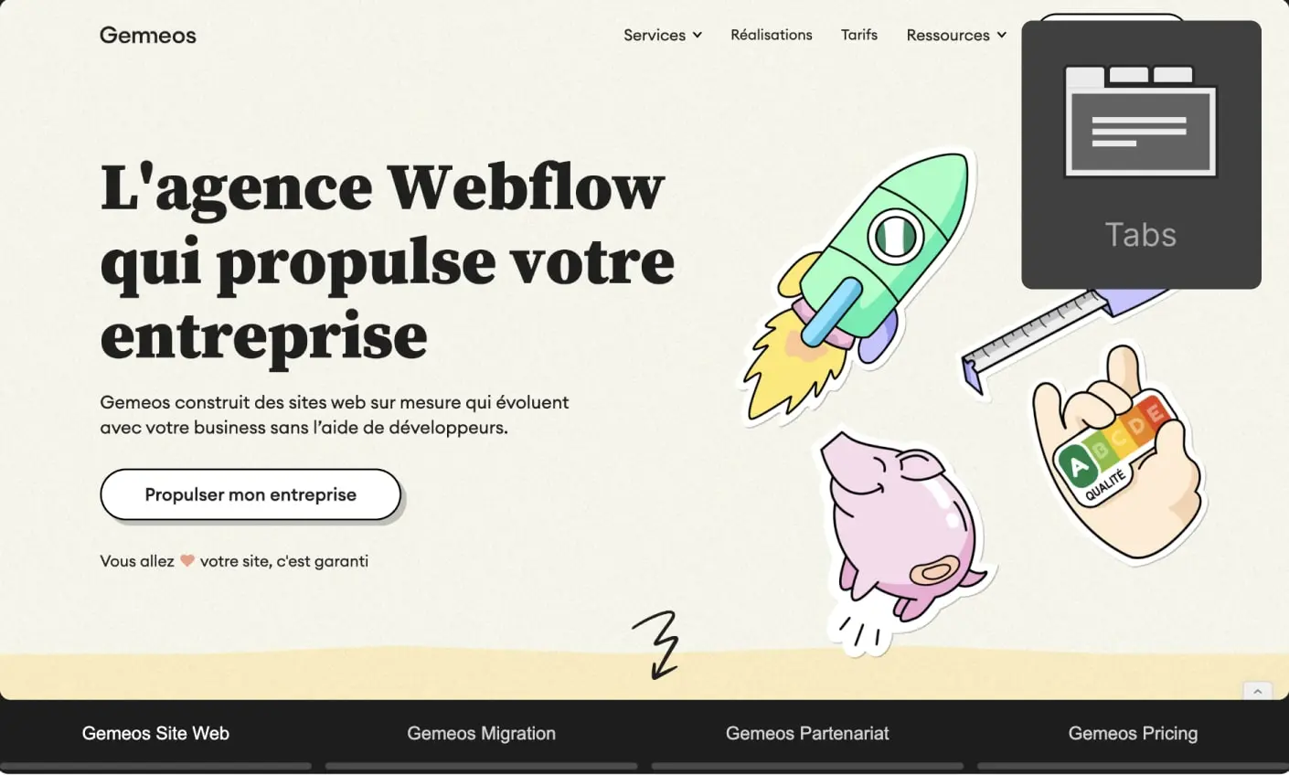 automatic tab switching Webflow