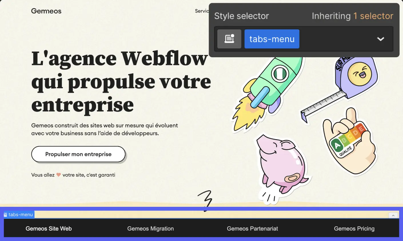 automatic tab switching Webflow