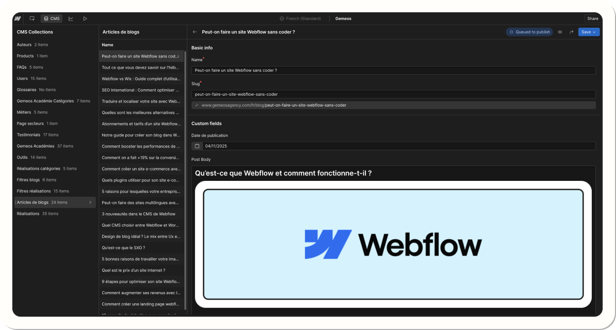 Webflow CMS